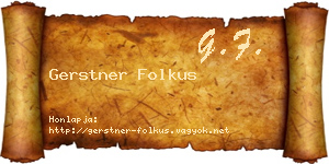 Gerstner Folkus névjegykártya